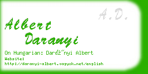 albert daranyi business card